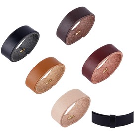 PH PandaHall 5 Colors Genuine Cowhide Loop Keeper, Leather Belt Keeper Loops Waist Loop Belt Leather Loops 15mm Wide Belt Loops Oval Belts Straps Holder Retainer for Replacement Strap Belt Accessories