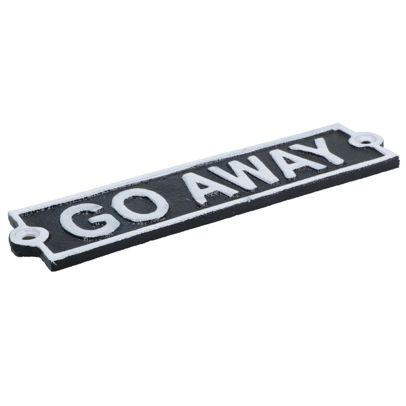 AB Tools Go Away Cast Iron Sign Plaque Door Wall