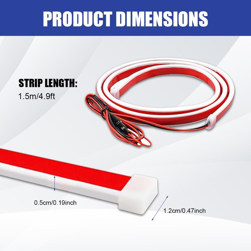 59 Inch Car Hood Light Strip, Flexible Daytime LED Running