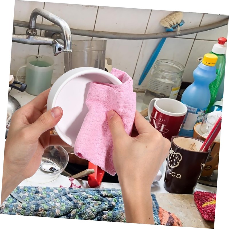 KOMBIUDA Dish Wipe Cloths Kitchen Cleaning Rag Set 4pcs Absorbent