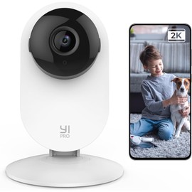 YI YI Pro 2K Indoor Camera, 2.4GHz WiFi Security Camera, CCTV Pet Camera, Night Vision, Real-Time Alert, Motion Detection, SD & Cloud Storage, 2-Way Audio, Works with Alexa & Google