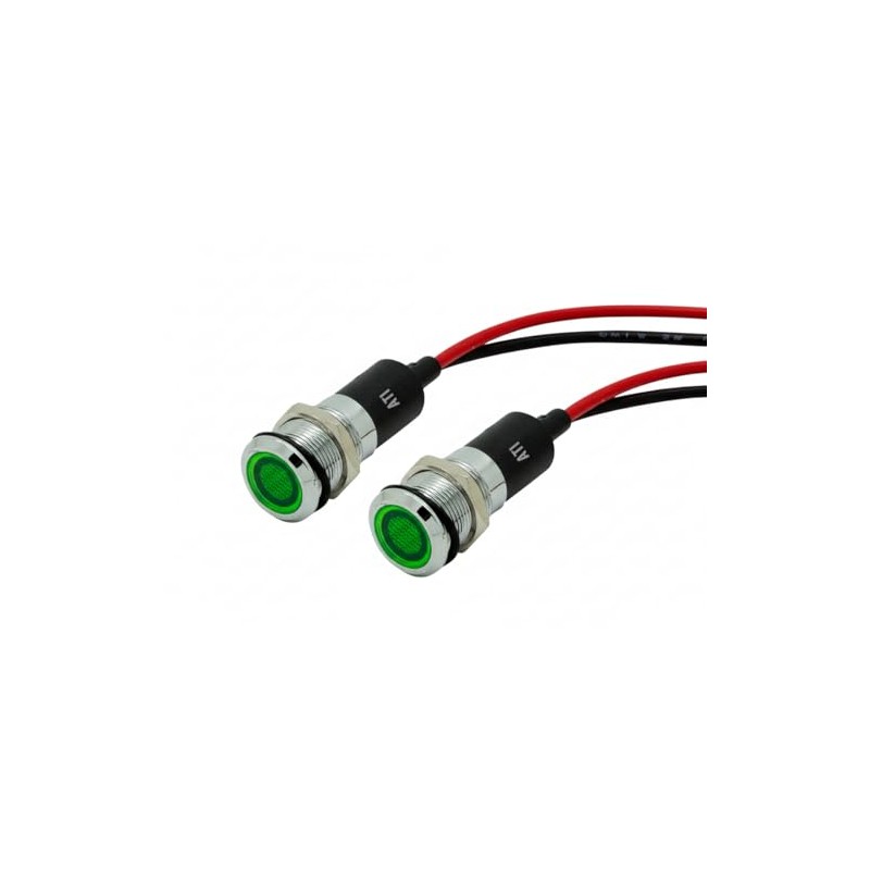 Alpinetech PL12M 12mm 1/2" 24V AC/DC LED Metal Signal Indicator