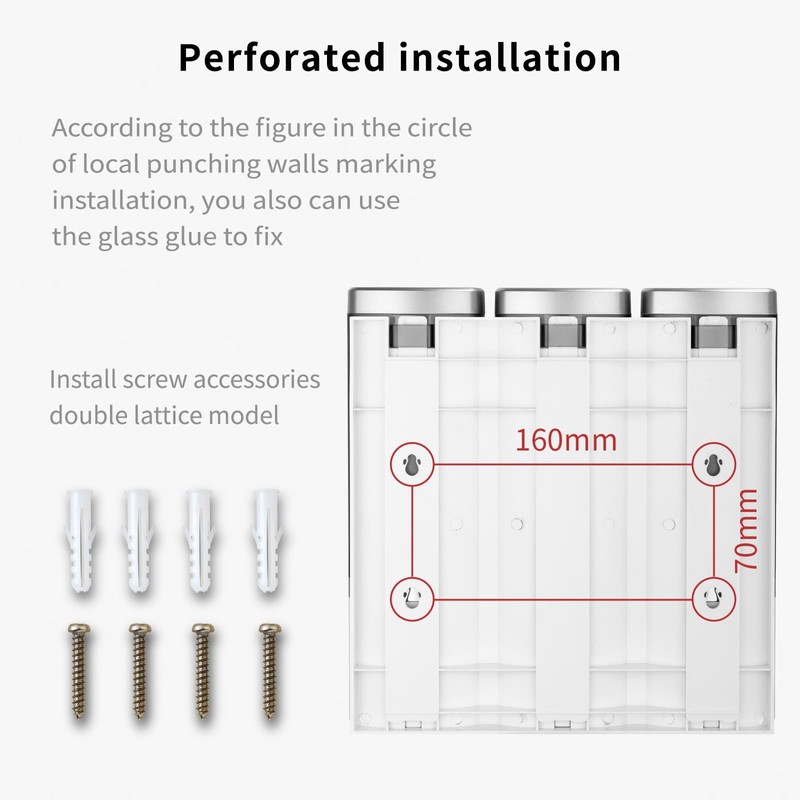 3-in-1 Shower Soap Dispenser, 3×500 ml Shampoo and Conditioner Dispenser