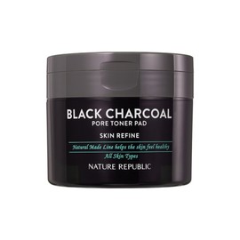 Nature Republic Natural Made Black Charcoal Pore Toner Pads / 네이처리퍼블릭 내추럴 메이드 블랙 차콜 모공 토너 패드