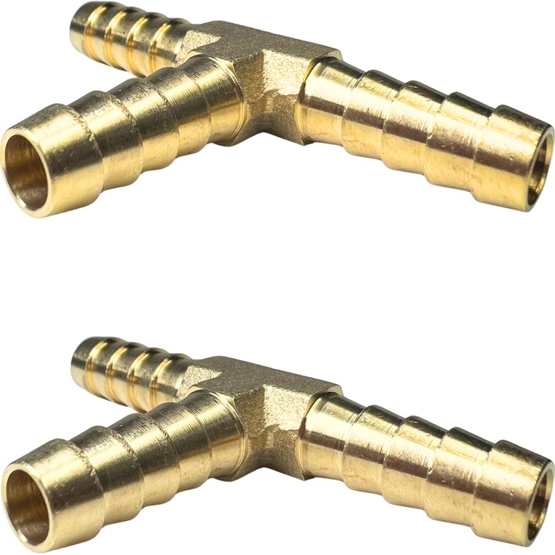 2pcs Brass 5/16'' Hose Barb Tee T 3 Way Union