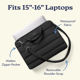 Vandel 15-16 inch Laptop Carrying Case Sleeve with Strap, Shoulder Bag with Handle, 16 in Laptop Bag for Women, MacBook Air 15 Inch Carrying Case, MacBook Pro 16, 15.6 in HP, Dell Lap top Messenger