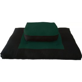 Danfuton Zafu Zabuton Set, Cotton Cushions, Mats, Seats, Yoga Meditation Black/Hunter