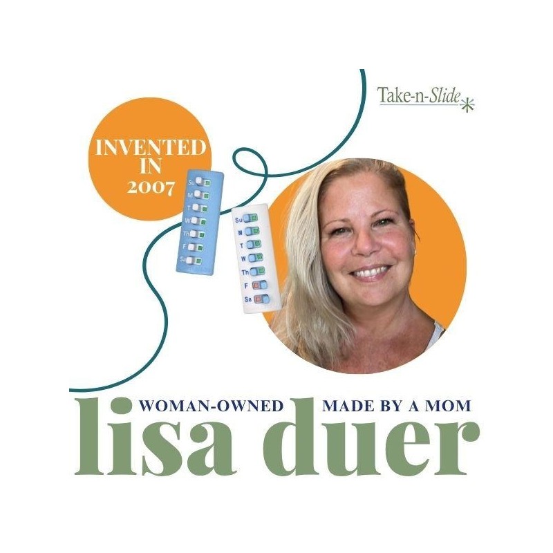 2-Pack Reusable Weekly Pill Organizer - Take-n-Slide Daily Medication Tracker