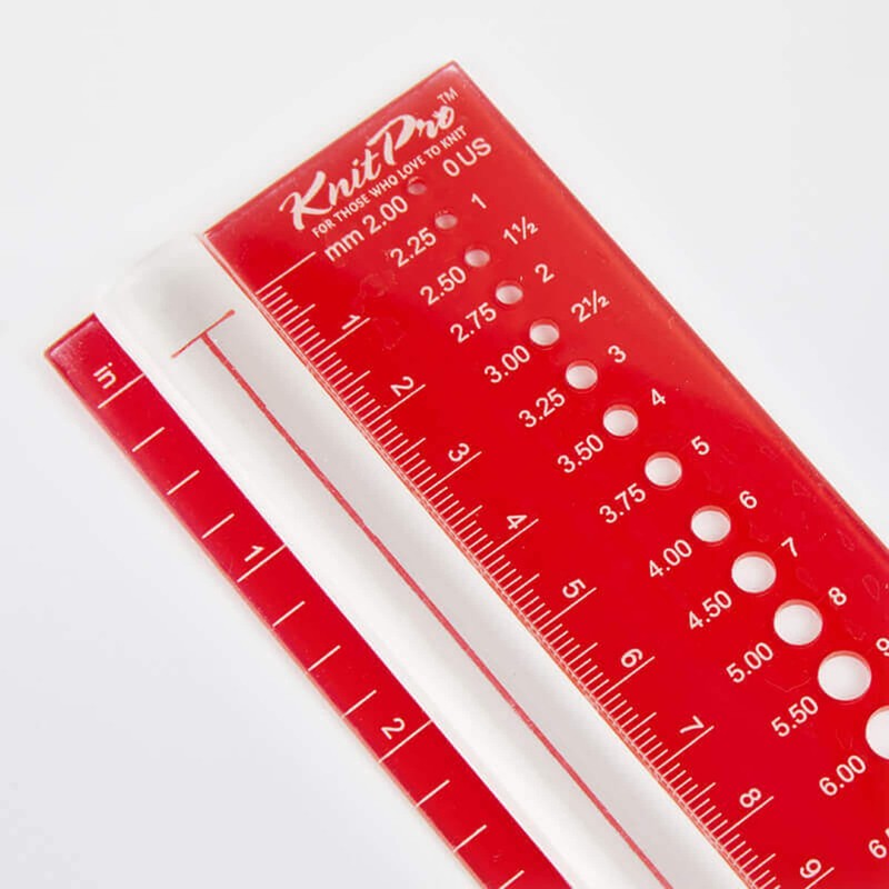 KnitPro - Misuratore per Ferri, Colore: Rosso