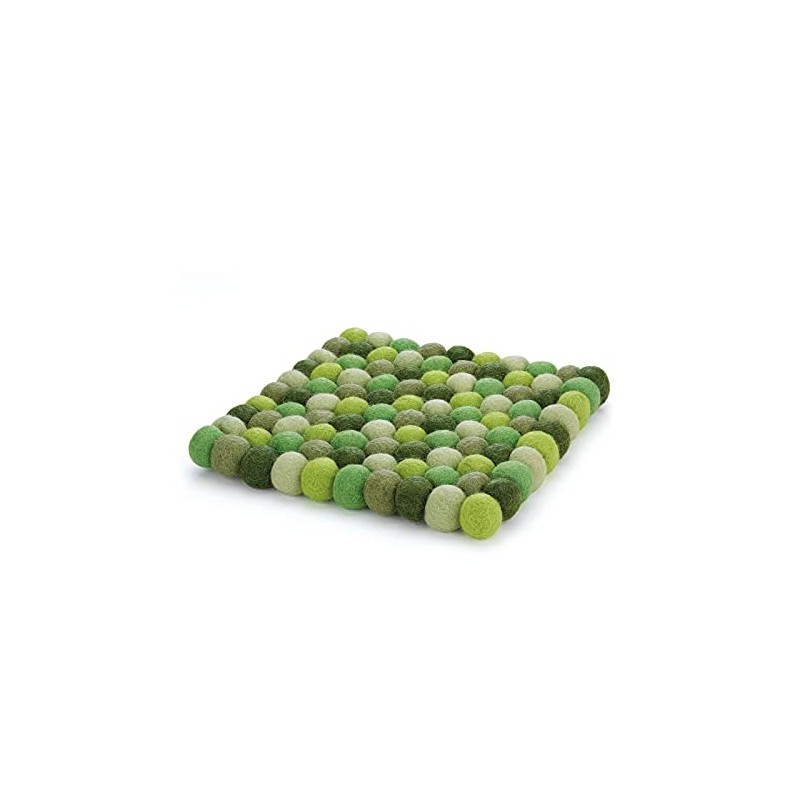 Cilio Lana TRIVET Green Wool Square Drink Coaster