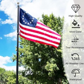 Embroidered Betsy Ross Flag 3x5 Ft Heavy Duty, Double Sided 13 Star American Flags for Outside, USA Primitive 13 Colonies Flags with 2 Brass Grommets 4th of July Outdoor Use