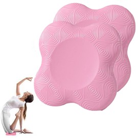 Yoga Knee Support, Non-Slip Knee Support Pads, Set of 2, Wear-resistant Protection for Knees, Hands, Wrists and Elbows (Pink)