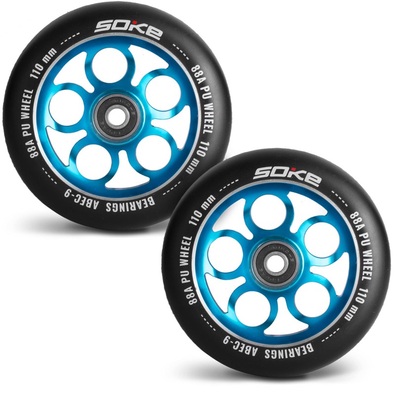 SOKE Scooter Räder 1677, 5x12x12cm, Zwei Stück, Blau, Langlebig, für