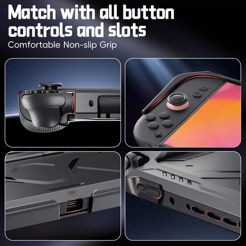 Switch 2 Case for 2 2025，Hard Mecha Style Drop Resistant