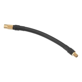 X AUTOHAUX 16cm Threaded Tire Inflator Extension Hose Chuck Adapter Air Pump Tube Tire Valve Pipe for Car Truck Bike MTB Copper Rubber Black Copper Tone
