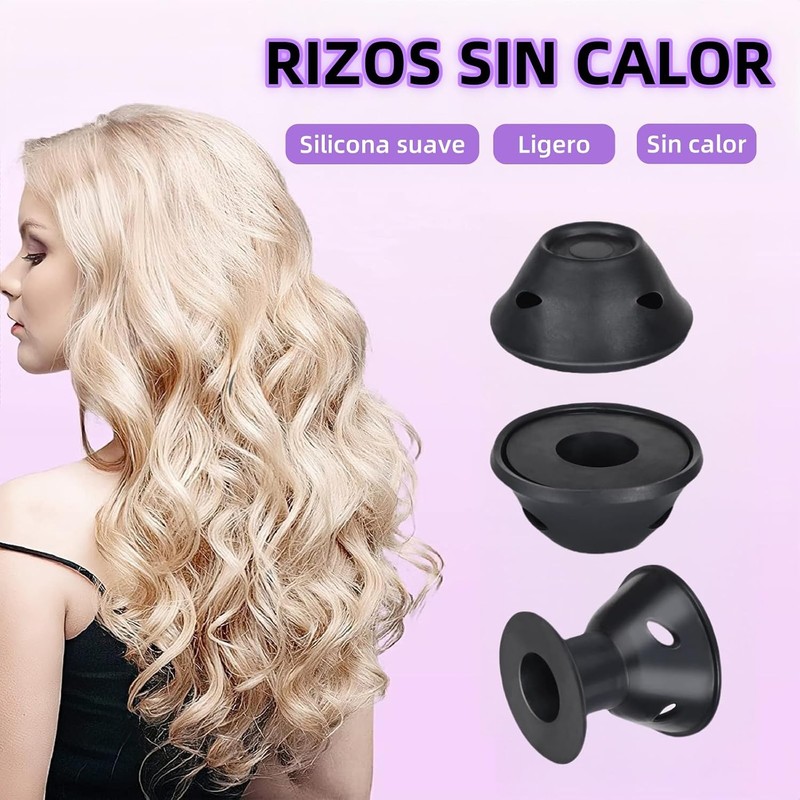 Rizos Sin Calor de Silicona, 40 Pzs Rizadores para Onda
