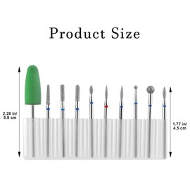 YUXIANLB 10pcs Nail Drill Bits Set for Manicure, Diamond Bits Drill Kit for Nail Professional Cuticle Removal Bits for Home Salon Acrylic Gel Nail