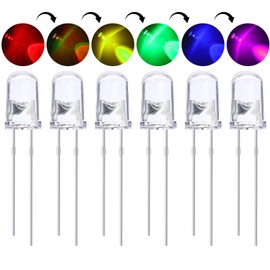 EBOOT 100 Pieces Clear LED Light Emitting Diodes Bulb LED Lamp, 5 mm (RGB Multicolor Slow Blinking)