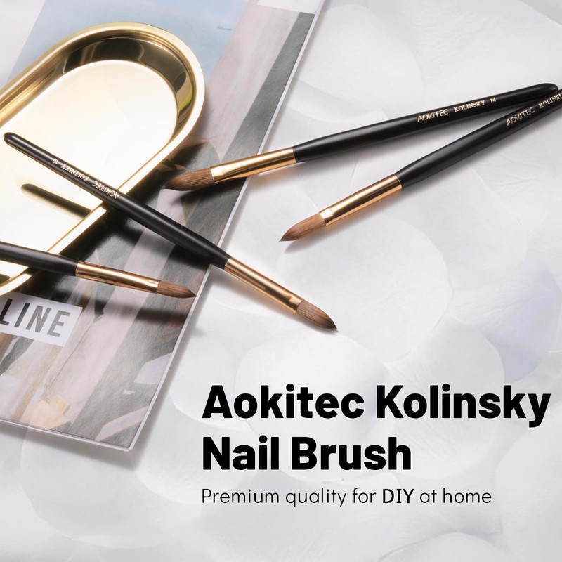 Acrylic Brush for Nails Aokitec 100% Sable Kolinsky Nail Brush