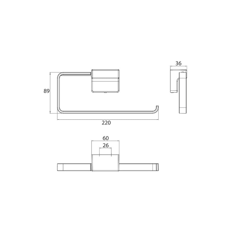 EMCO Cue Wall Mounted Towel Ring Elegant Towel Rail with