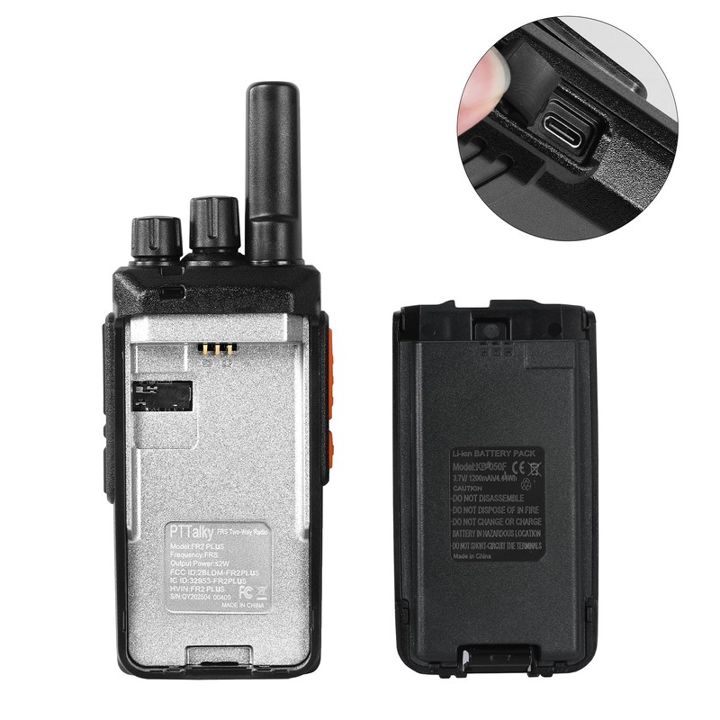 PTTalky FR2 Plus Walkie Talkies Long Range, Portable 2 Way