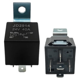 JD2914 24V 40A Relay with Wired Socket – 5-Pin SPDT Waterproof Automotive Power Relay Harness Kit – for Truck, Bus, RV, LED Lights, Fans, Horns (2-Pack)