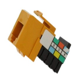 Leviton Voice Grade QuickPort Connector, 41106-RY6, Yellow