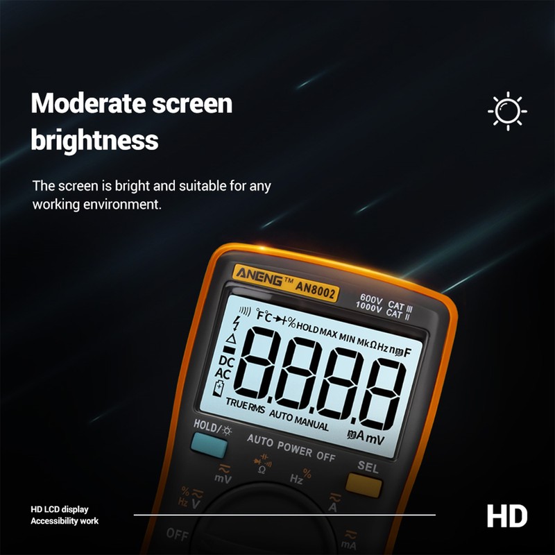 ANENG AN8002 6000 Counts True RMS Multifunctional Digital Multimeter Voltmeter