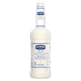 Hellmann's Light Ranch Salad Dressing Salad Bar Bottles Gluten Free, No Artificial Flavors, added MSG or High Fructose Corn Syrup,32 Ounce (Pack of 6)
