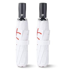 LEAGERA Baseball Umbrella Oversized 46inch -2 Pack, Large White Baseball Umbrella, Portable&Collapsible Compact Travel Sports Umbrella - Perfect Baseball Umbrella Gifts for Boys/MOM, Auto Open