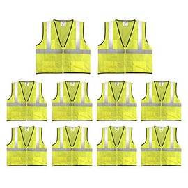 Safety Main Economy High Visibility All Mesh Vest 10 Pack (5X-Large)