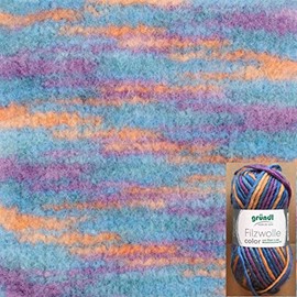 Grunl Filzwolle Farbe, 50 g, Lila/Blau