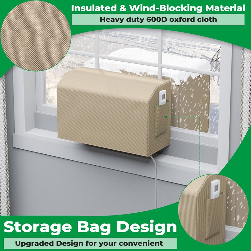 Forestchill 2 Pcs Window Air Conditioner Cover for U-shaped Window