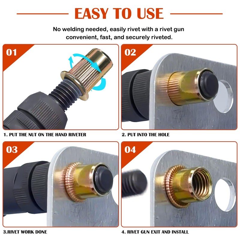 Rivet Nut Kit, 470Pcs SAE & Metric UNC Rivet Nut,