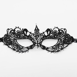 TFTSR Masquerade Masks for Women & Men - Mardi Gras & Venetian Dress Masks in Black & Gold Lace