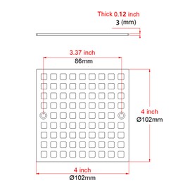 4" Shower Drain Cover - Square Floor Drain Cover Replacement - Hair Catcher/Drain Strainer for Bathrooms, Showers, and Sinks - SUS304 Stainless Steel & Nickel Brushed