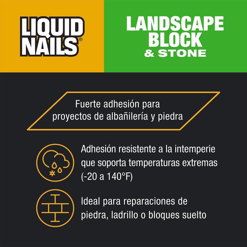 Liquid Nails - LN-905 Landscape Block Adhesive (LN905), Low VOC,