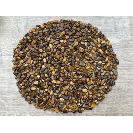 Tiger Eye Chips – Natural Mini Tiger Eye Stones, Crushed Undrilled Tiger Eye, Semi-Tumbled Genuine Tiger Eye (1/4 lb)