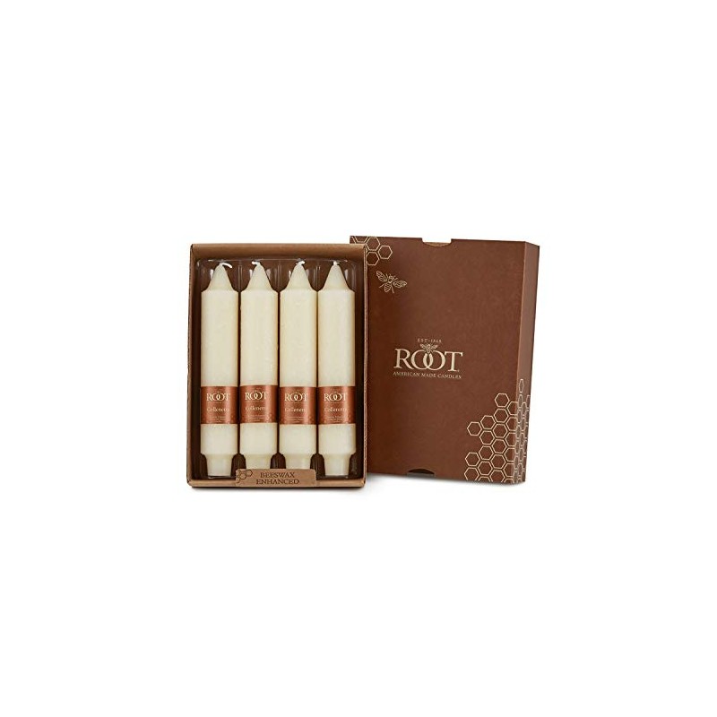 Root Candles 4-Count Unscented Dinner Candles Dripless Beeswax Enhanced Timberline™