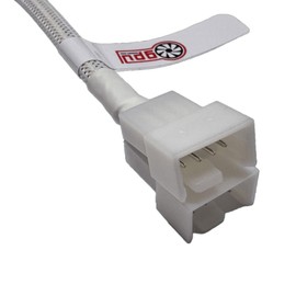 gpuconnect Universal Mini 4-Pin to Dual PWM GPU Deshroud Adapter | Multi-Colours | PWM Fans | Graphics Card | Overclocking | Cooling | PC Upgrade (White Braided)