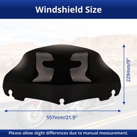 9" Motorcycle Wave Windshield Windscreen, Compatible with 2014-2023 Har ley David son Touring Street Glide/Electra Glide/Ultra Limited/Tri Glide FLHT FLHX FLHXS FLHTK, tawny brown