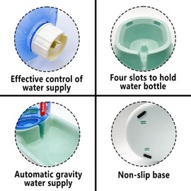 kathson Gravity Dog Water Dispenser Automatic Cat Drinking Water Station 1 Gallon Large Capacity Puppy Water Bowl for Small and Medium Dogs Cats Green