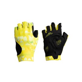 Terry Cycling Gloves, Soleil Half Finger Padded Bike Gloves for Women Biking UPF 50+ Sun Protection Short Finger Glove - Sun Dot, Large