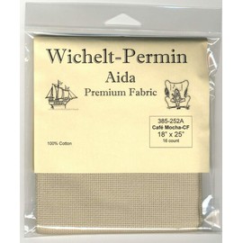 Wichelt Permin Premium AIDA Cross Stitch Fabric 16 Count Cafe Mocha 18" x 25"