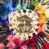 Arricraft Wood Embroidery Floss Holder, Mushroom Pattern 16 Positions Round