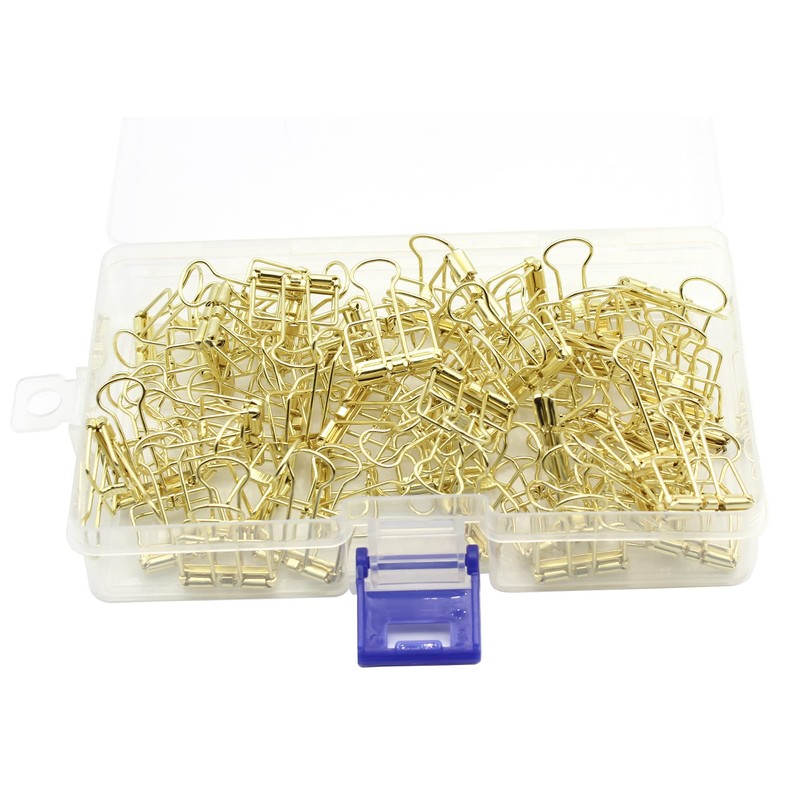 Anller 50 Pack Multi-Purpose Metal Wire Binder Clip Set, Paper