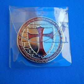 Equinox MR Commemorative Knights Templar Cross Masonic Mason Coin Red Enamel with Case