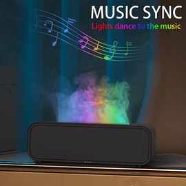 LOAMLIN Dream Color Flame Diffuser Humidifier, Music Sync Ultra-Quiet Aroma Essential Oil Diffuser, 250ml Aromatherapy Mist Humidifier with Auto-Off, Timeable for Bedroom, Home, Office(White)