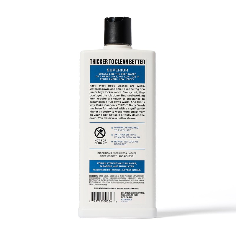 Duke Cannon Supply Co. THICK High-Viscosity Body Wash for Men