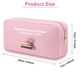 Gifts for Book Lovers Women Oxford Cloth Cosmetic Bag Book Club Gifts for Women Girl Friend Bookish Book Club Readers Librarians Bookworms Christmas Birthday Book Themed Gifts Makeup Pouch
